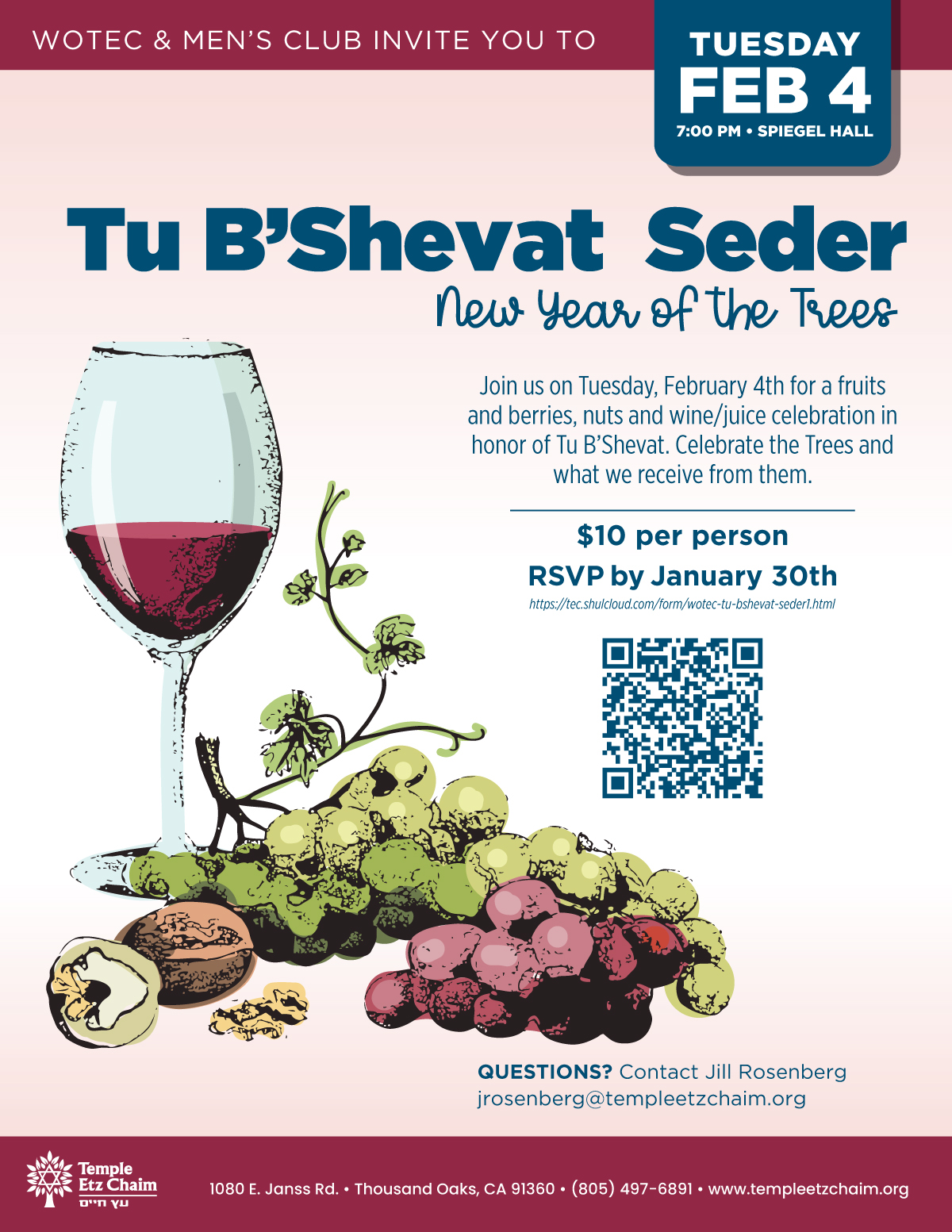 Men's Club/WOTEC Tu B'Shevat Seder